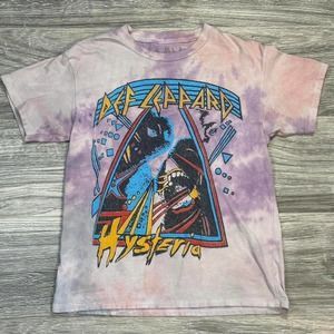 Def Leppard Hysteria Licensed Purple Tie Dye Tee Shirt Women's XS